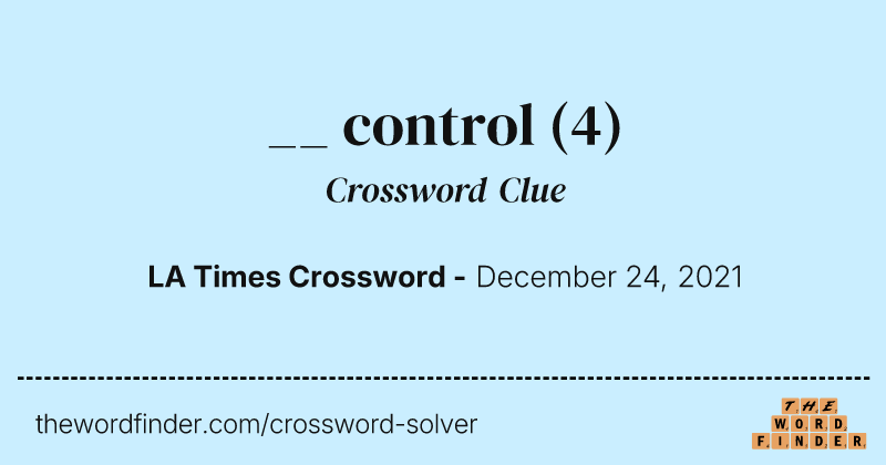 __ control crossword clue image