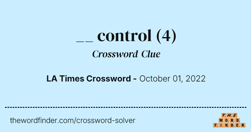 __ control crossword clue image