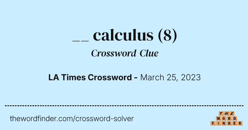 __ calculus crossword clue image