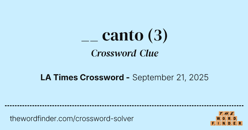 __ canto crossword clue image
