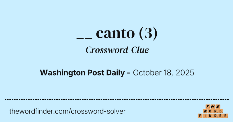__ canto crossword clue image