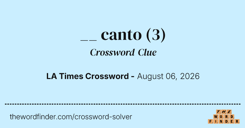 __ canto crossword clue image