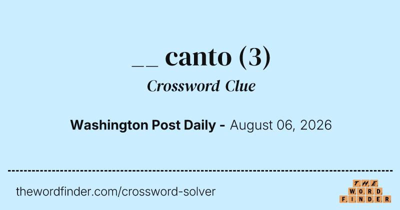 __ canto crossword clue image