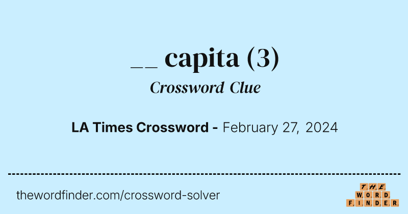 __ capita crossword clue image