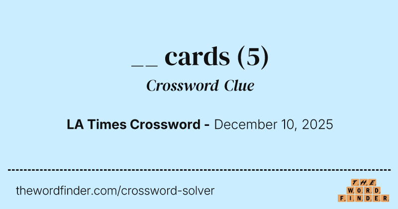 __ cards crossword clue image