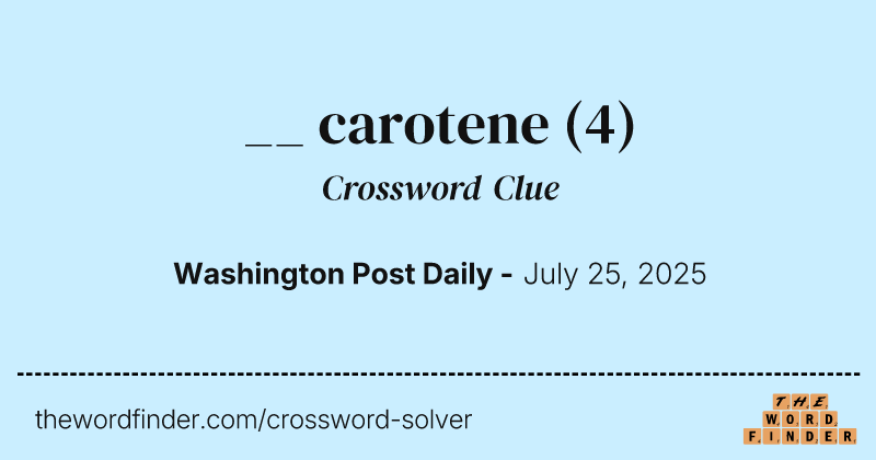 __ carotene crossword clue image