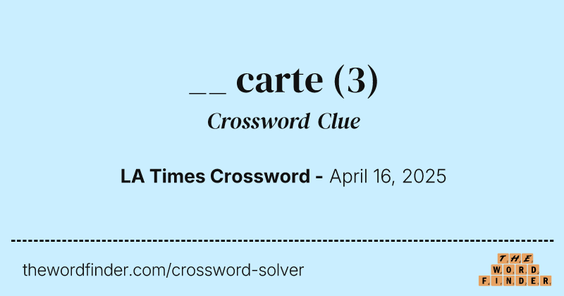 __ carte crossword clue image