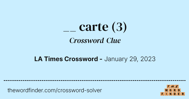 __ carte crossword clue image