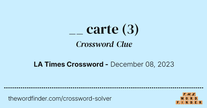 __ carte crossword clue image