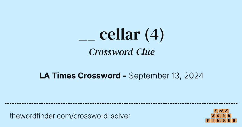 __ cellar crossword clue image