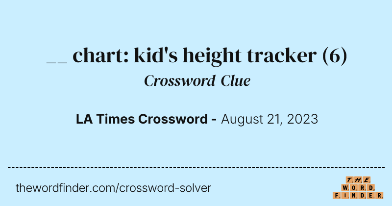 __ chart: kid's height tracker crossword clue image