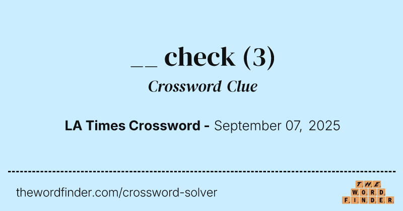 __ check crossword clue image