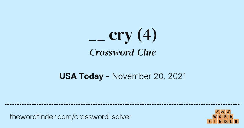 __ cry crossword clue image