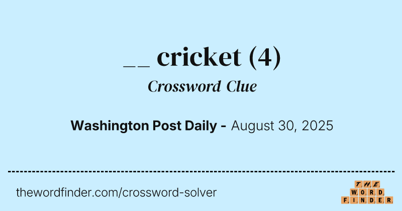 __ cricket crossword clue image