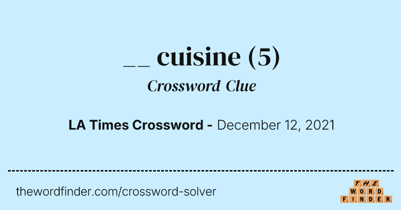 __ cuisine crossword clue image