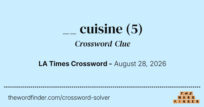 __ cuisine crossword clue image