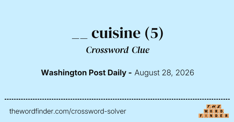 __ cuisine crossword clue image