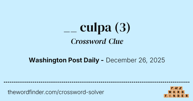 __ culpa crossword clue image