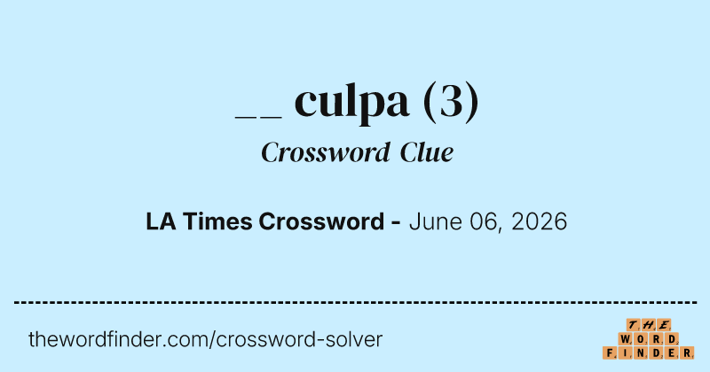 __ culpa crossword clue image