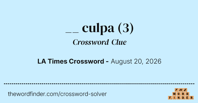 __ culpa crossword clue image