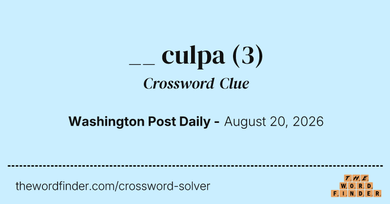 __ culpa crossword clue image