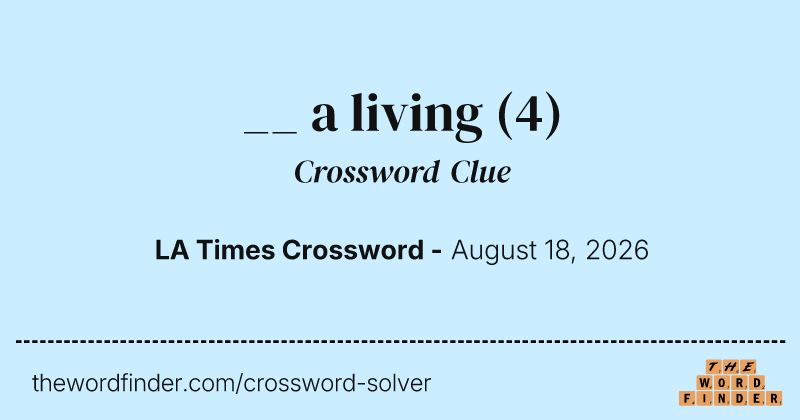 __ a living crossword clue image