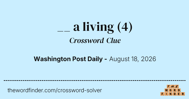 __ a living crossword clue image