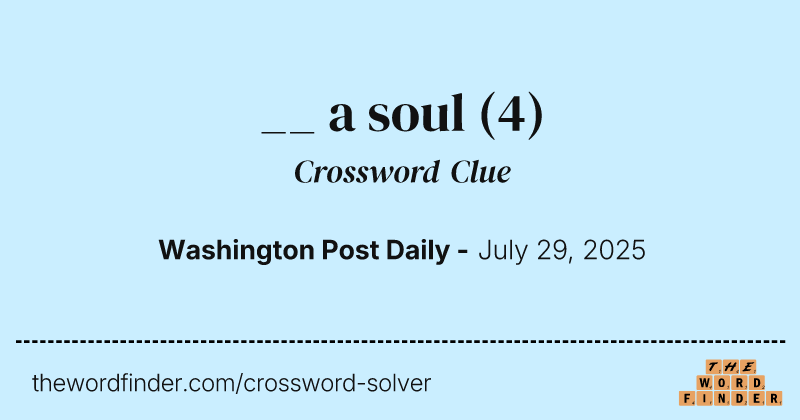 __ a soul crossword clue image