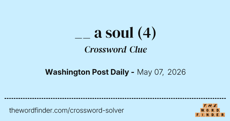 __ a soul crossword clue image