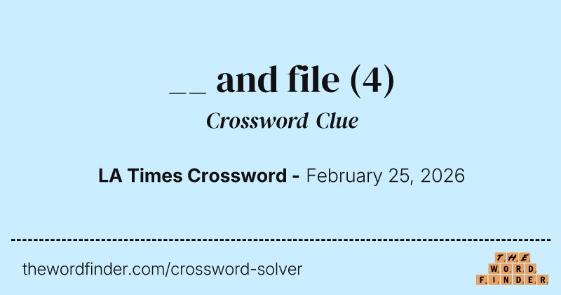 __ and file crossword clue image