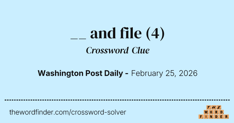 __ and file crossword clue image