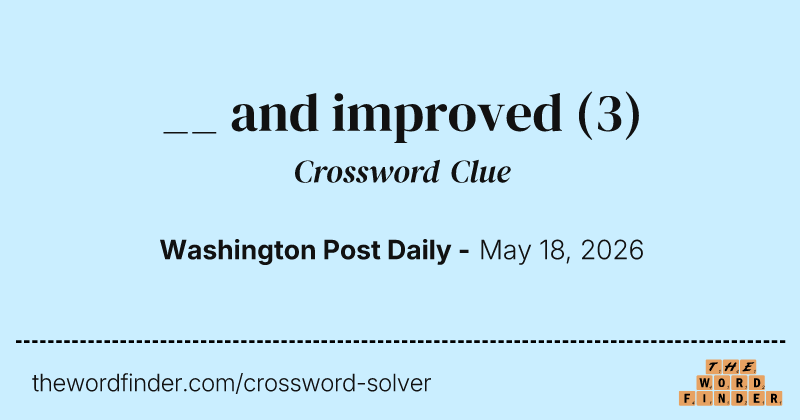 __ and improved crossword clue image