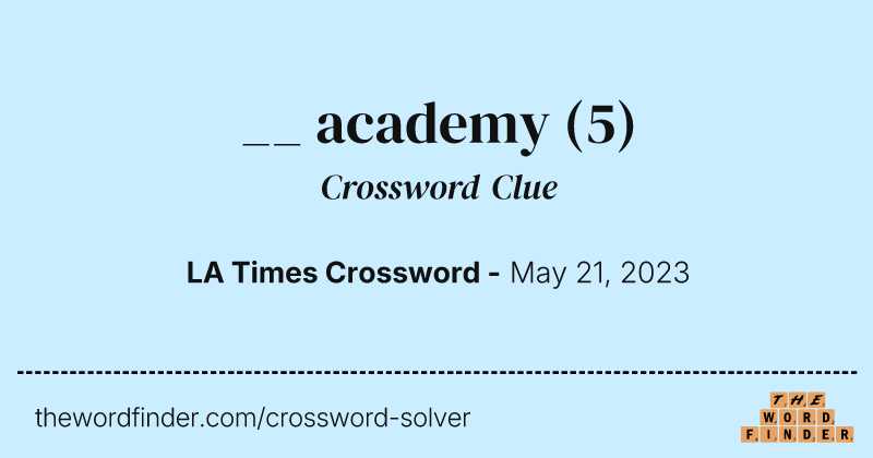 __ academy crossword clue image