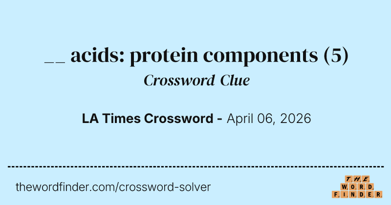 __ acids: protein components crossword clue image