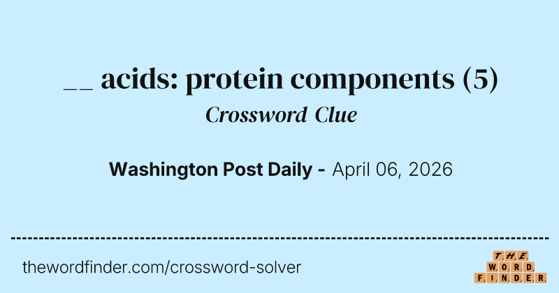 __ acids: protein components crossword clue image