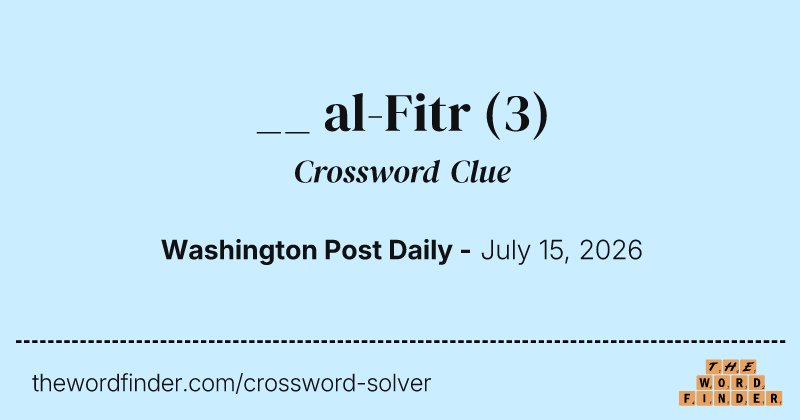__ al-Fitr crossword clue image