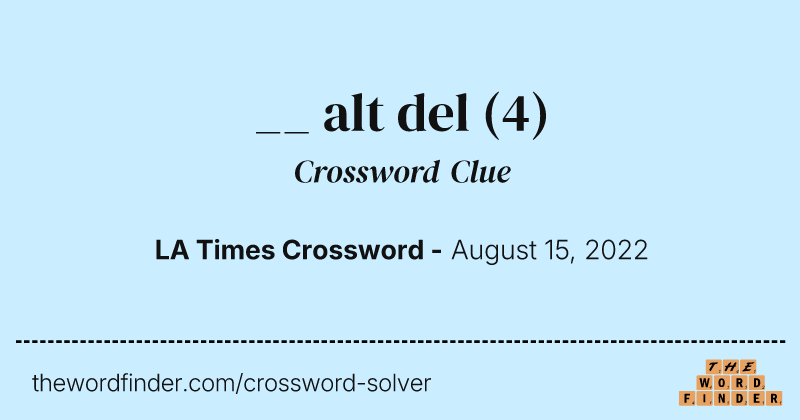 __ alt del crossword clue image