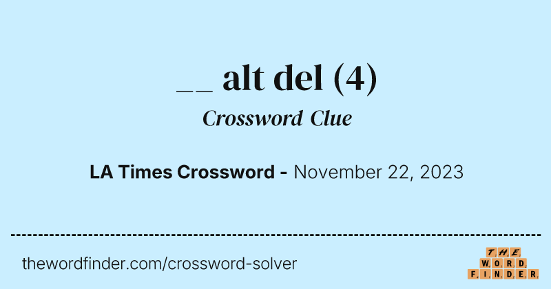 __ alt del crossword clue image