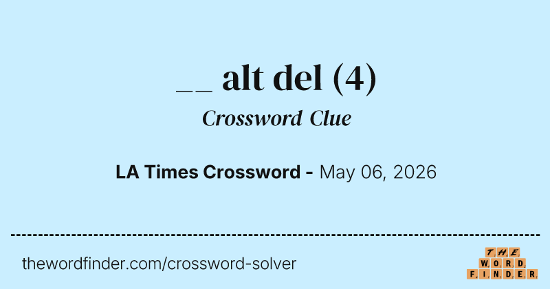 __ alt del crossword clue image
