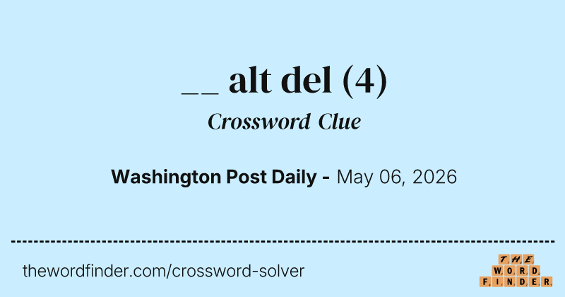 __ alt del crossword clue image