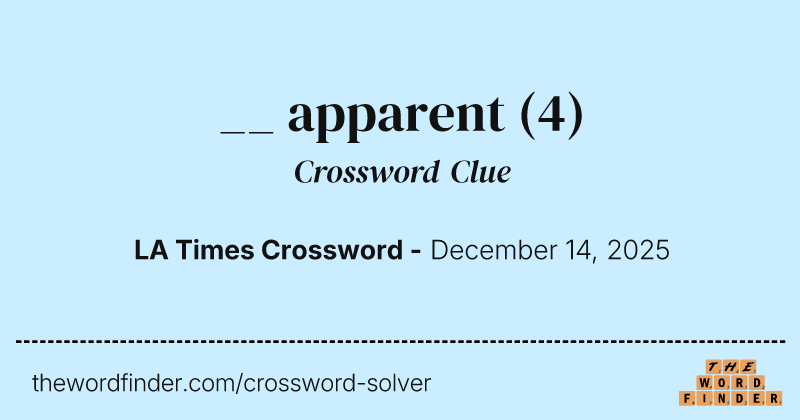 __ apparent crossword clue image