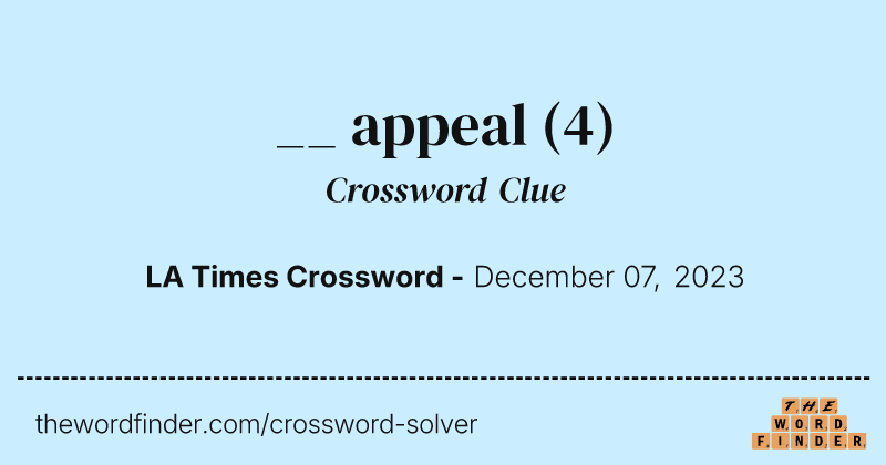__ appeal crossword clue image