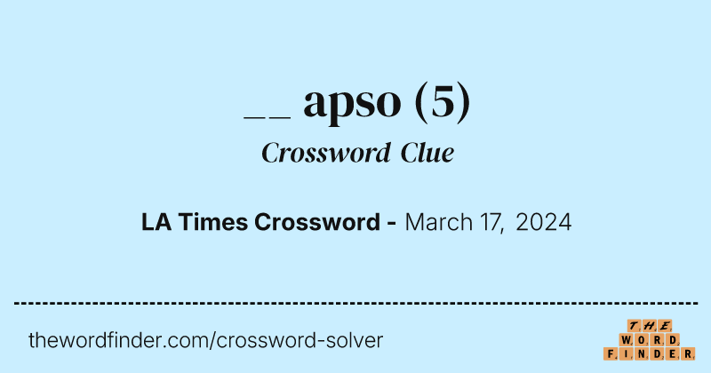 __ apso crossword clue image