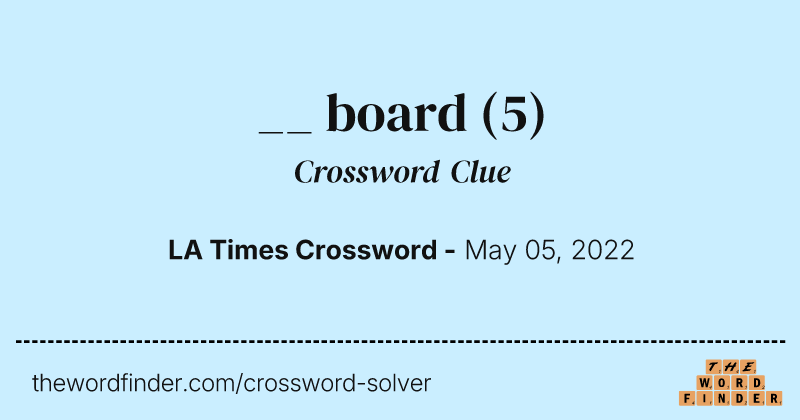 __ board crossword clue image