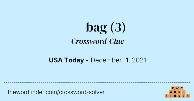 __ bag crossword clue image