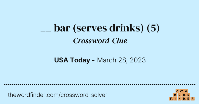 __ bar (serves drinks) crossword clue image