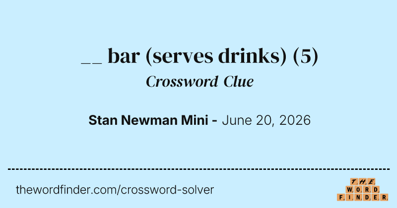 __ bar (serves drinks) crossword clue image
