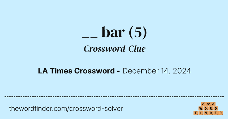 __ bar crossword clue image