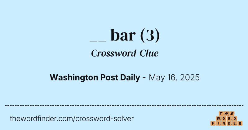 __ bar crossword clue image