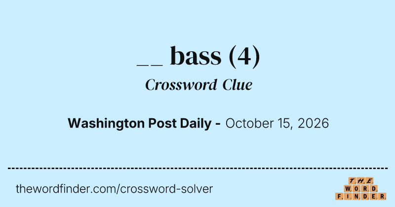 __ bass crossword clue image
